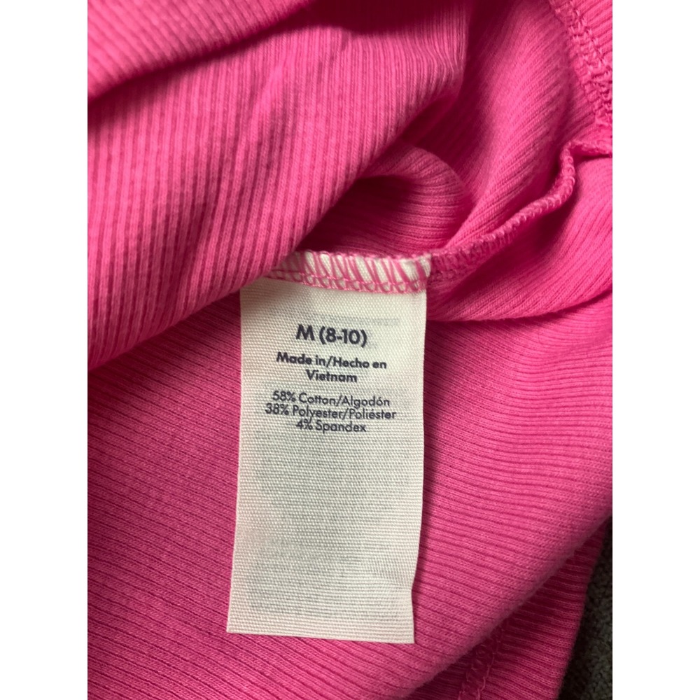 No Boundaries Tank Top Womens Medium 8/10 Hot Pink Ribbed Knit Cotton Round Neck - Picture 8 of 16